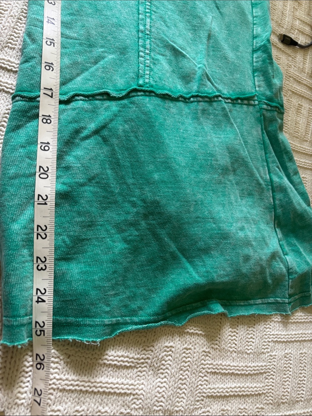 NWOT Zenana size Medium Wide-Leg flare leg Drawstring green mineral wash Pants - Picture 4 of 7